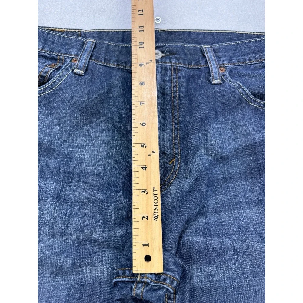 Levis 527 Jeans Men 36x30 Blue Slim Boot Distressed Whisker Denim Cowboy Western